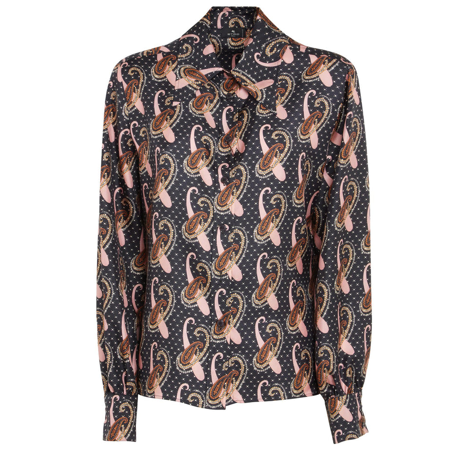 Camicia in seta nera