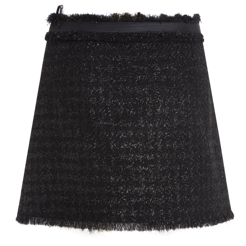 Black tweed mini skirt