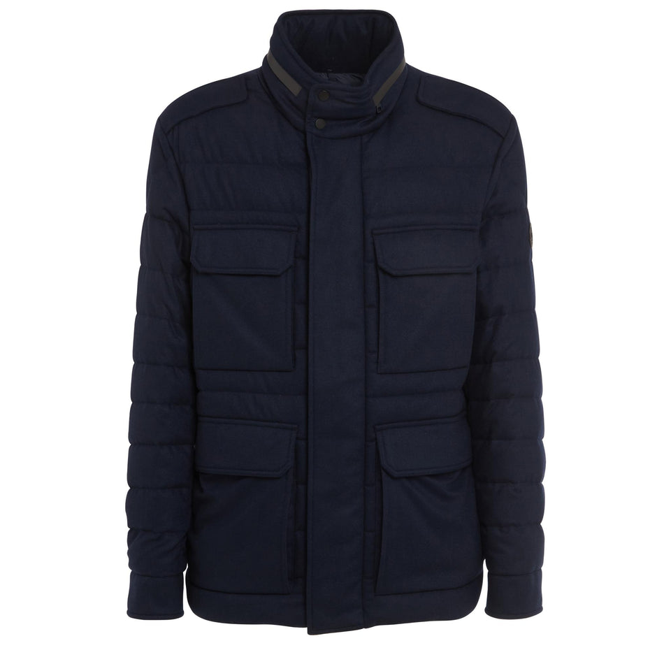 "Munt Field" down jacket in blue fabric