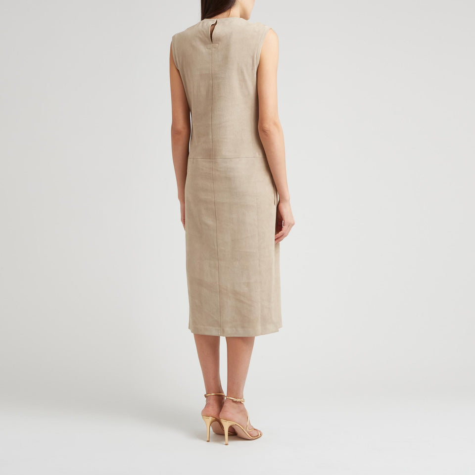 Abito "Caro" in pelle beige