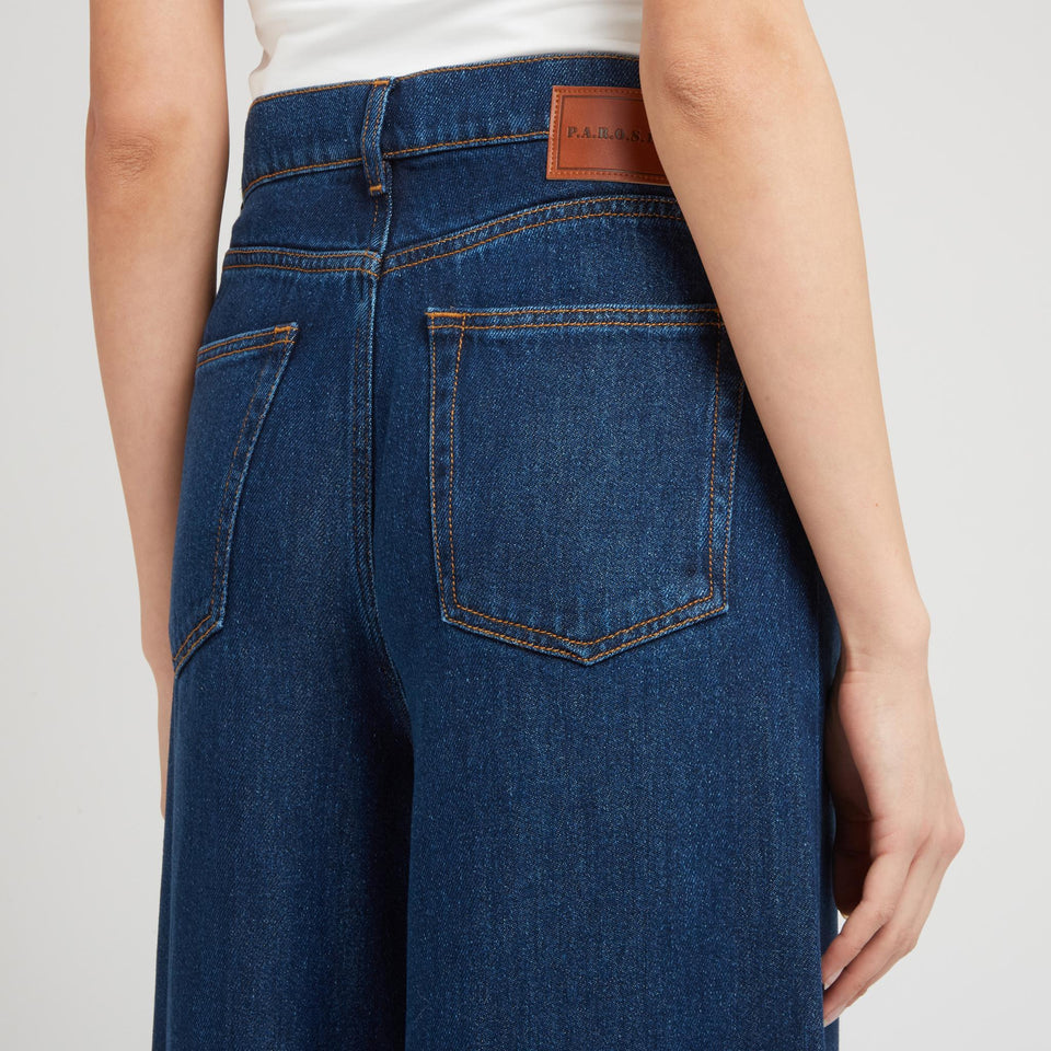 Jeans svasati in denim blu