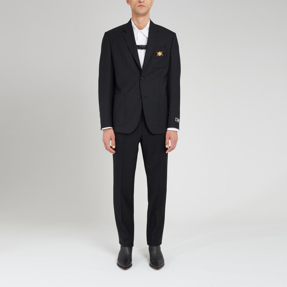 Giacca mono petto in lana nera