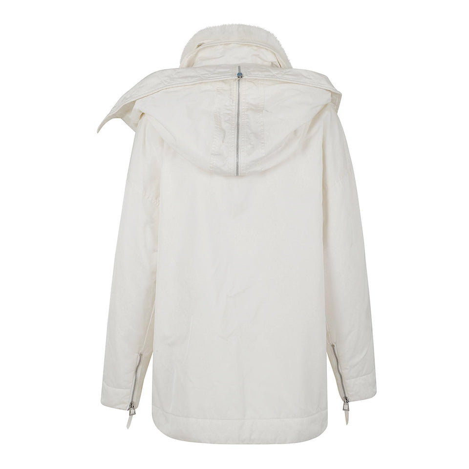 Parka in tessuto bianco D470B312 MTUUJ10606 ERMANNO SCERVINO 