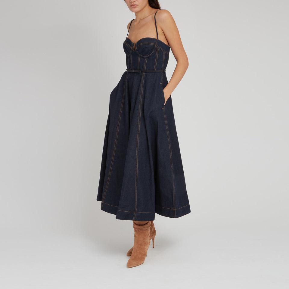 "Crush" dress in blue denim