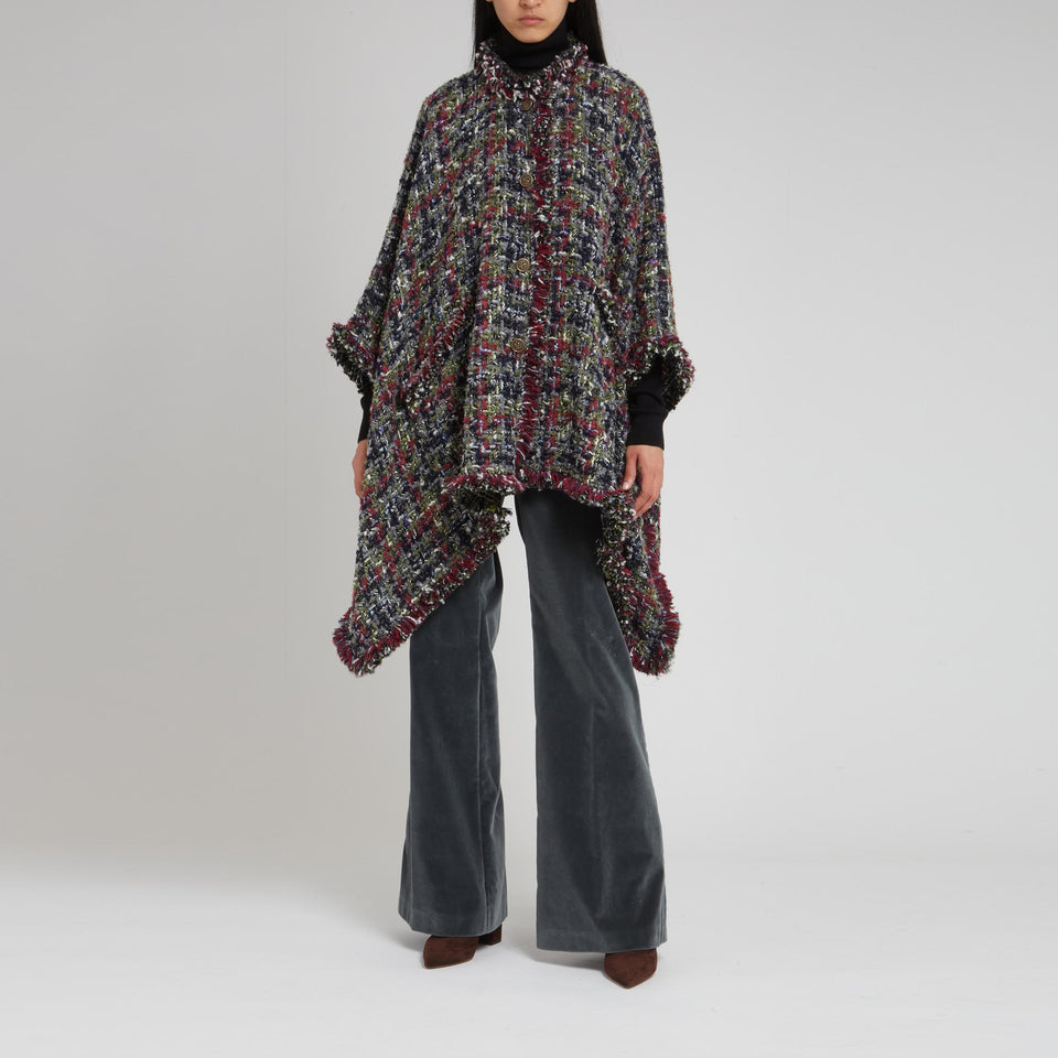 Cappa in tweed multicolor
