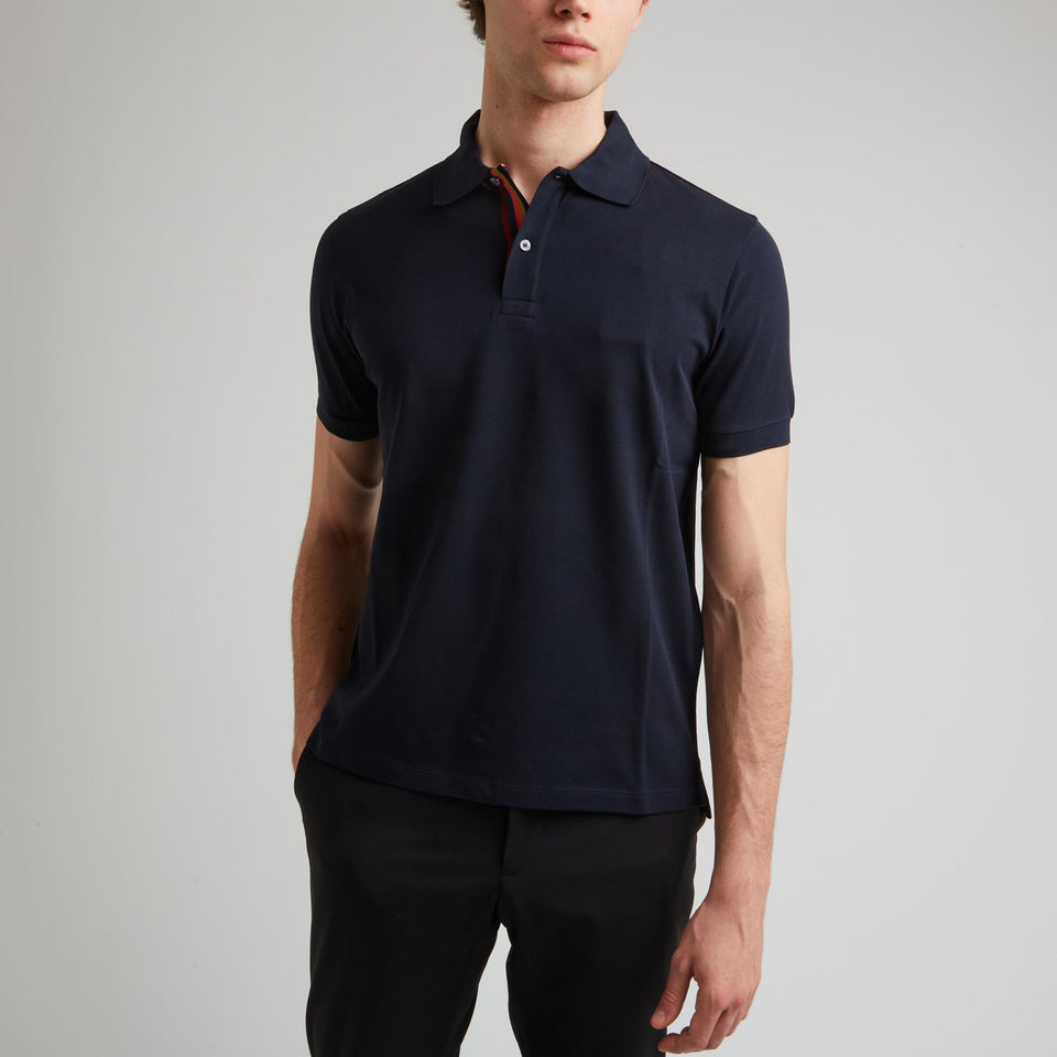 Blue cotton polo