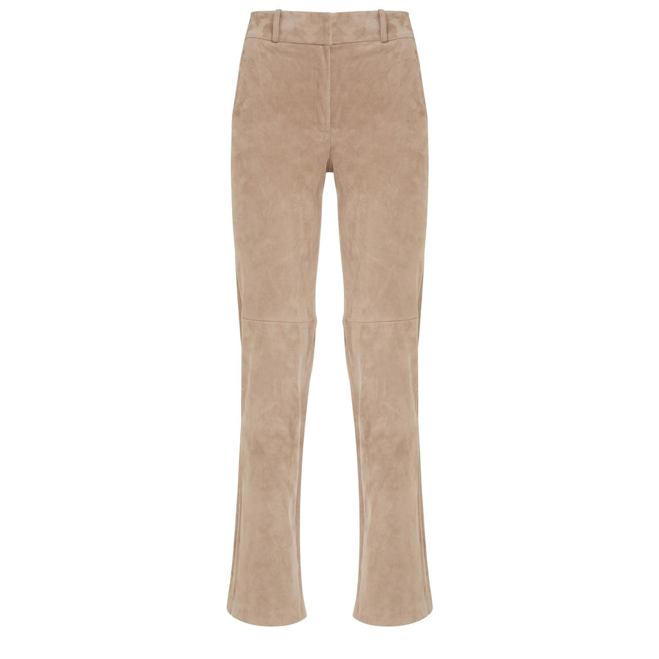 "Jenna" trousers in beige suede