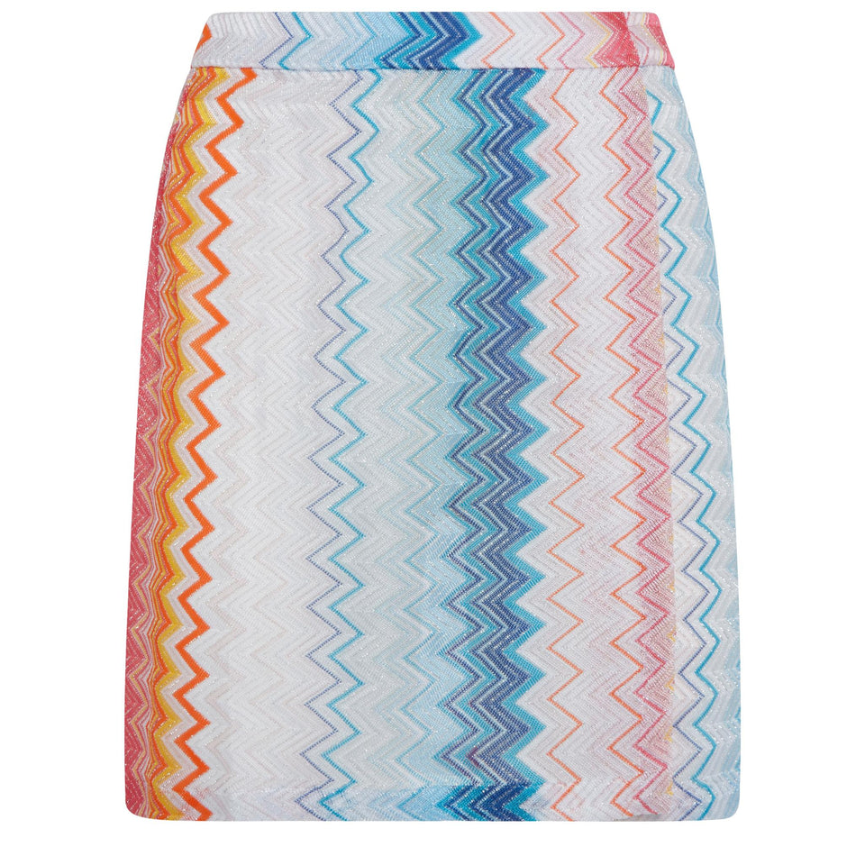 Mini gonna in tessuto multicolor