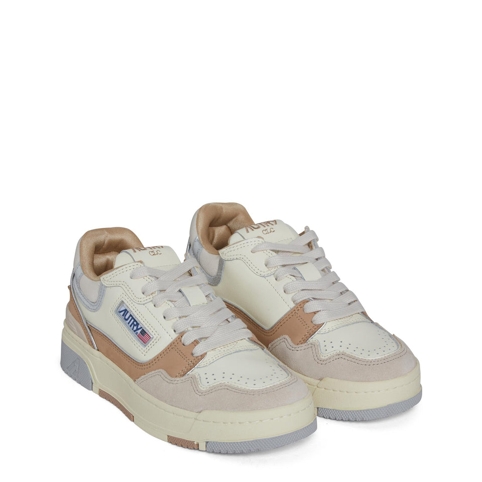 Sneakers "CLC low" in pelle multicolor ROLW UN05NATURAL/SILVER AUTRY 