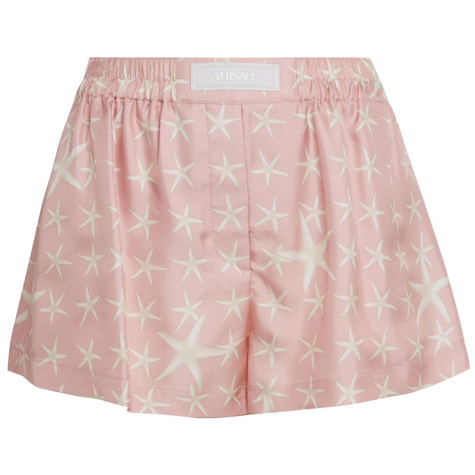 ''Stella Marina'' shorts in pink silk