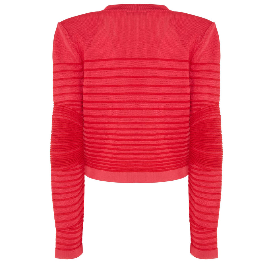 Cardigan in maglia fuxia