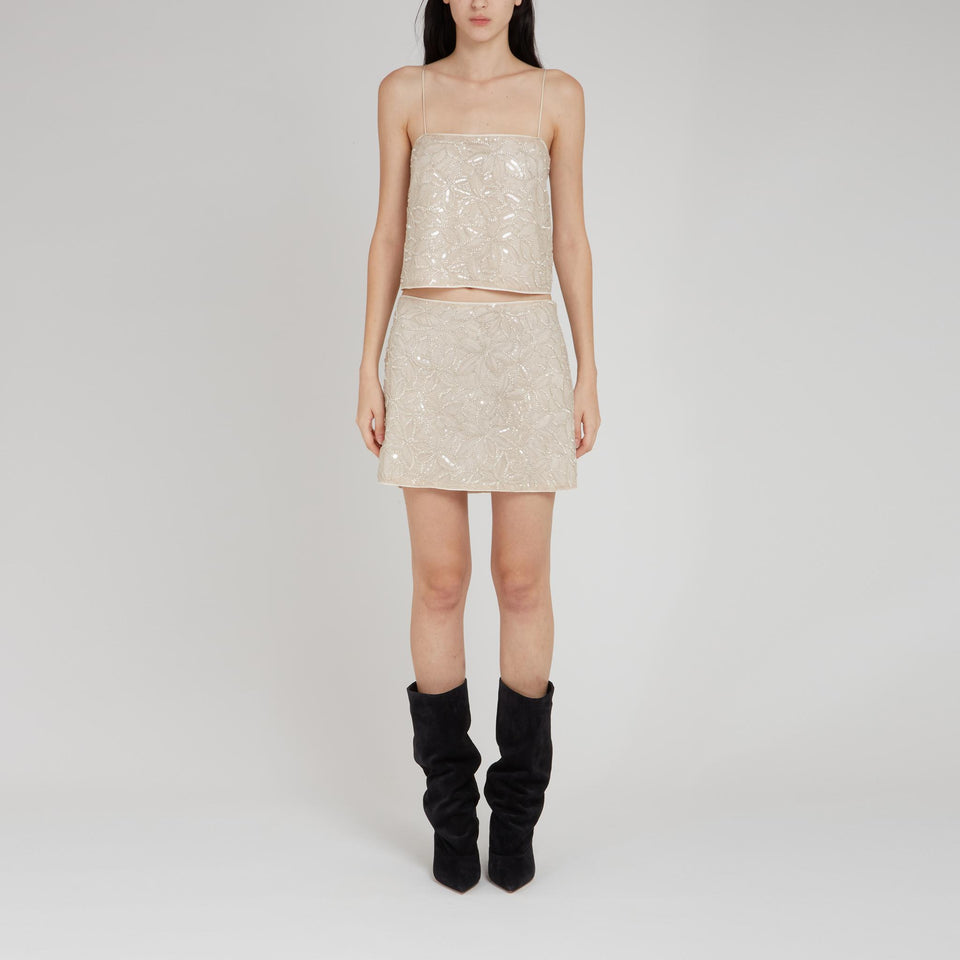 Top "Bigsiana" in tessuto bianco