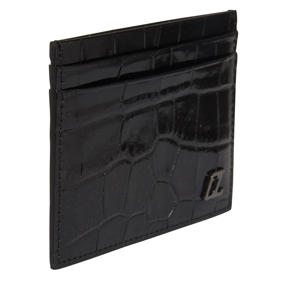 Porta carte "M Kios" in pelle nero - GIO MORETTI