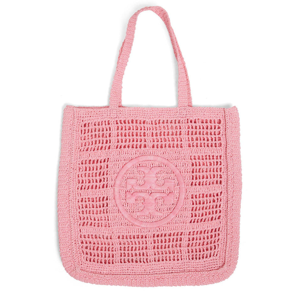 Borsa "Ella" in rafia rosa 153041 650 TORY BURCH 