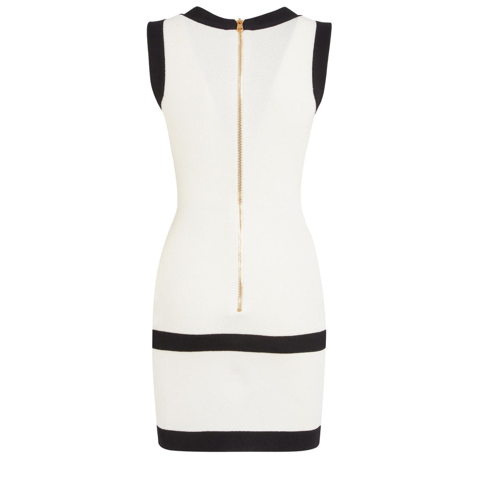 Black and white fabric dress