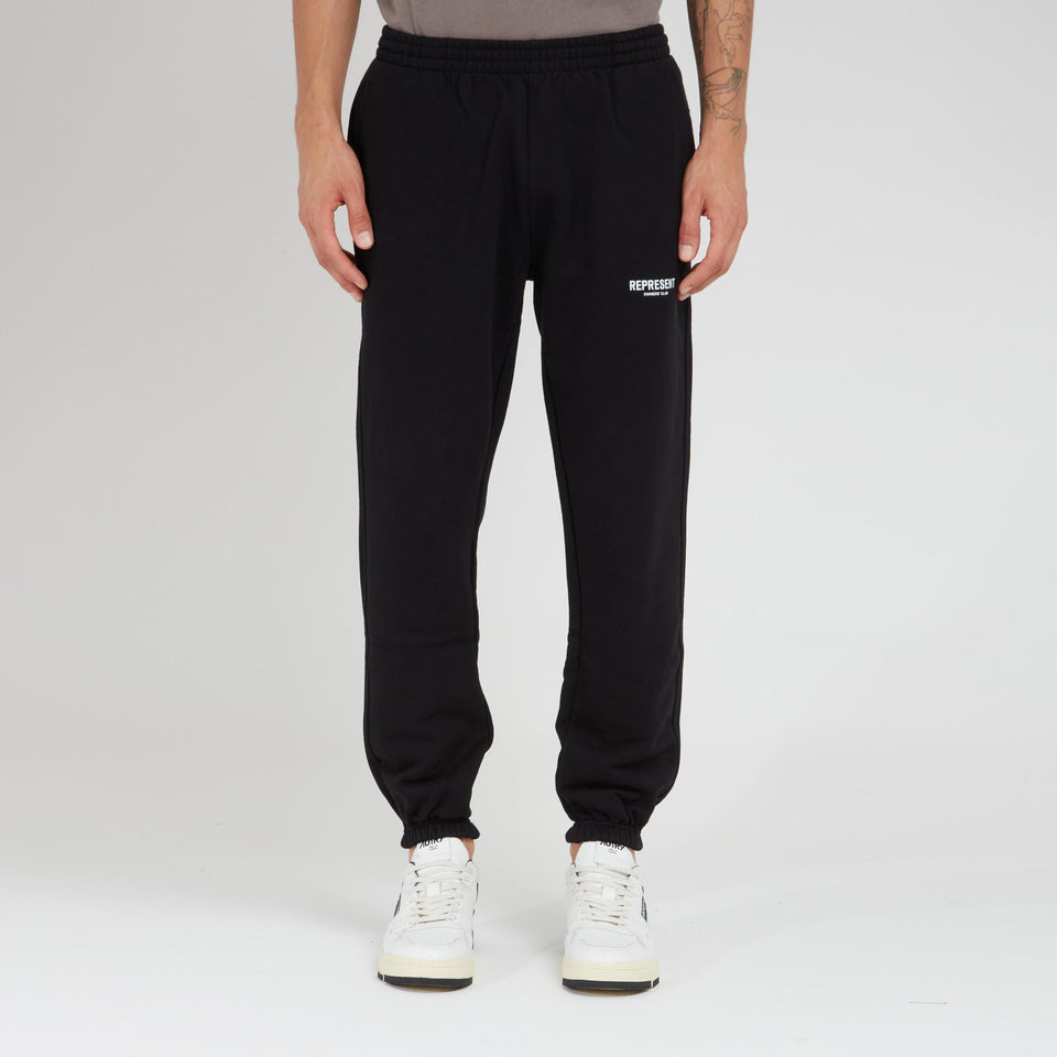 Black cotton jogger pants