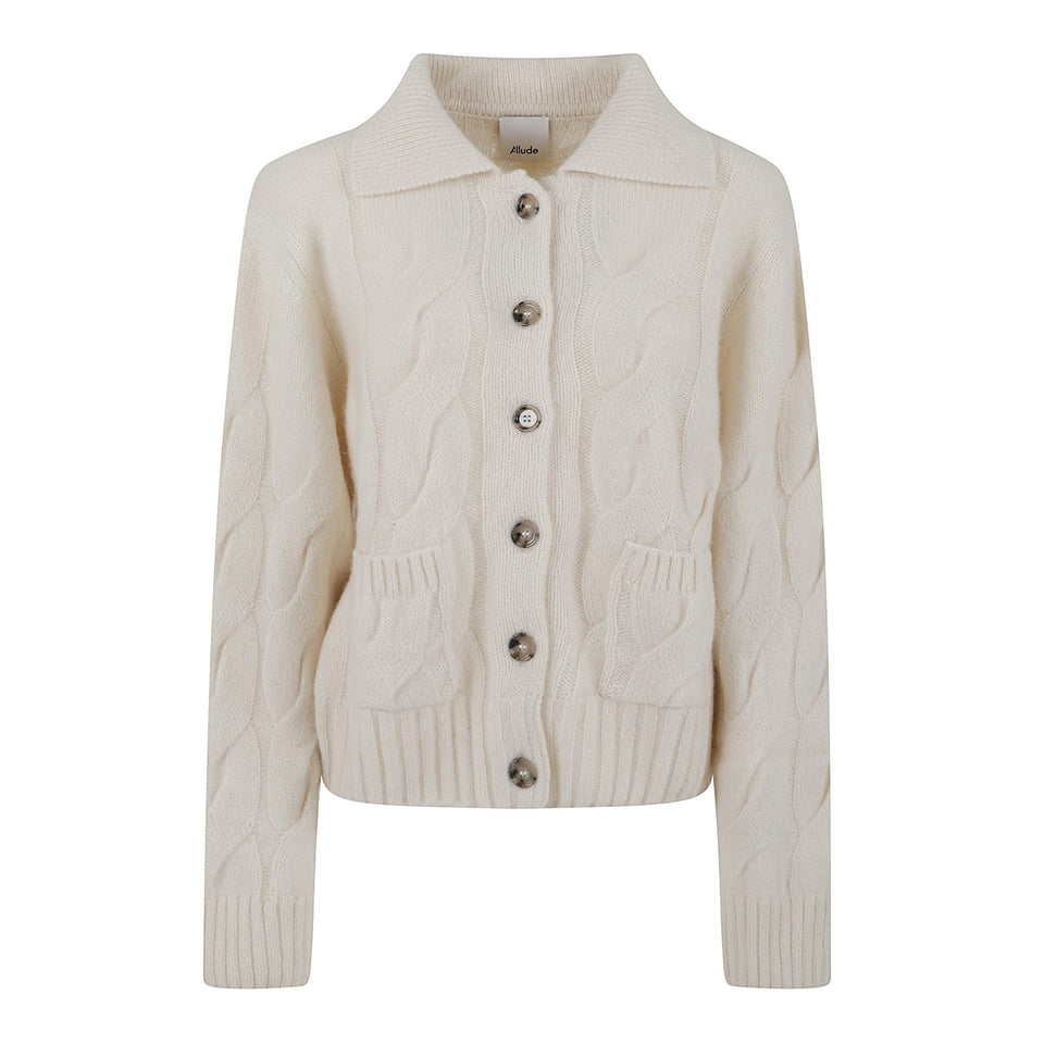 Cardigan in cashmere bianco 25577000 41 ALLUDE 