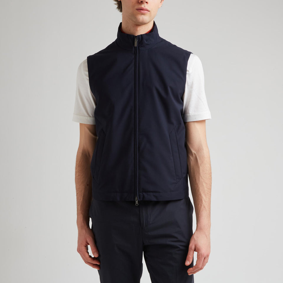 Gilet in tessuto blu