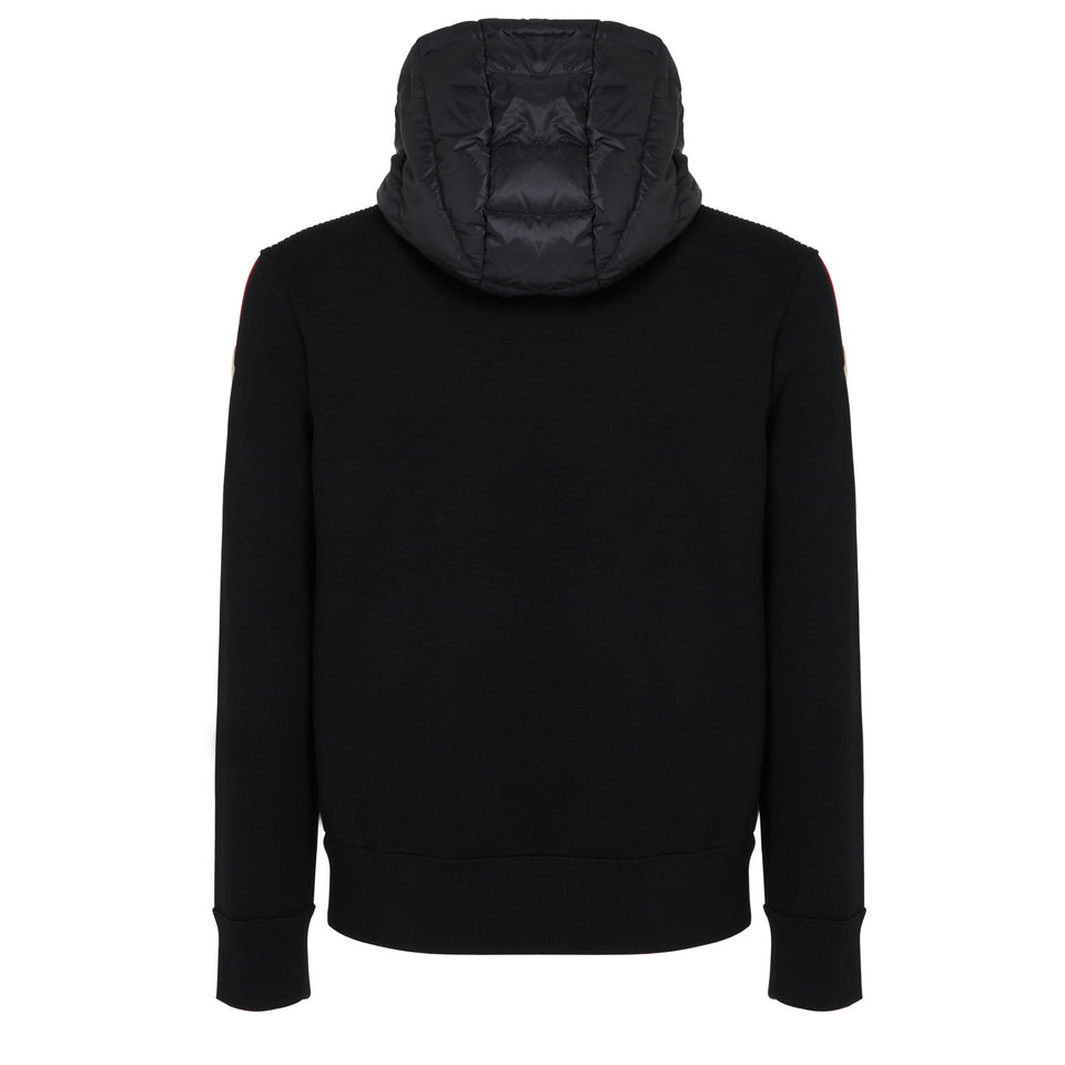 Black fabric cardigan