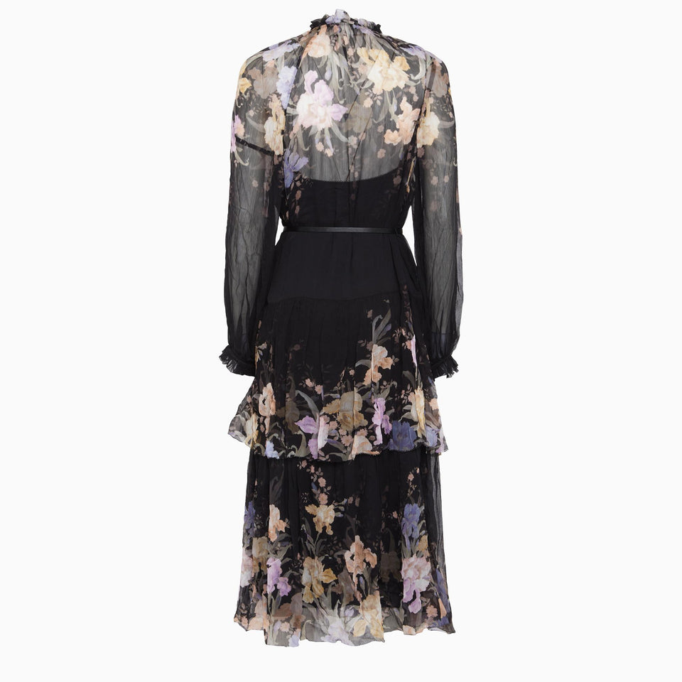 Multicolored silk maxi dress