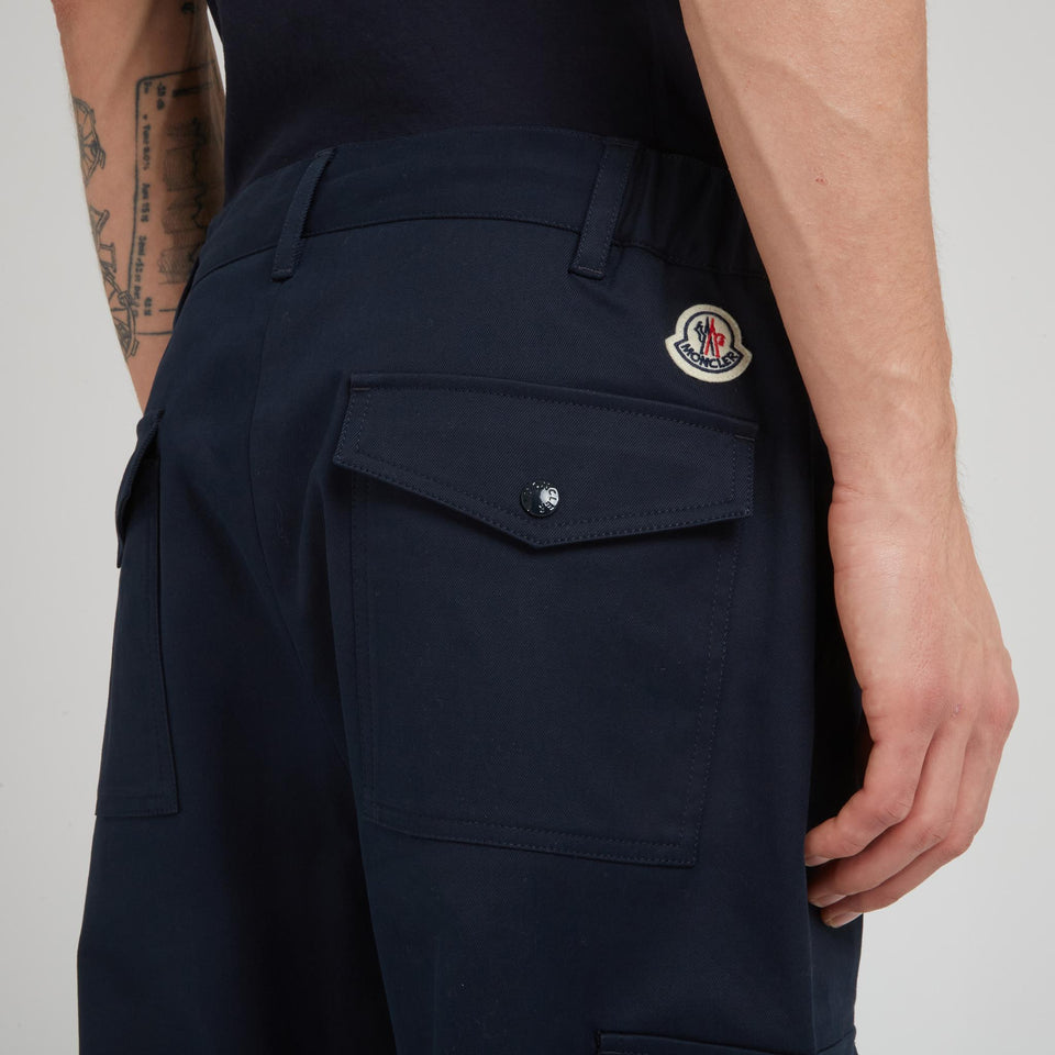 Pantalone cargo in cotone blu
