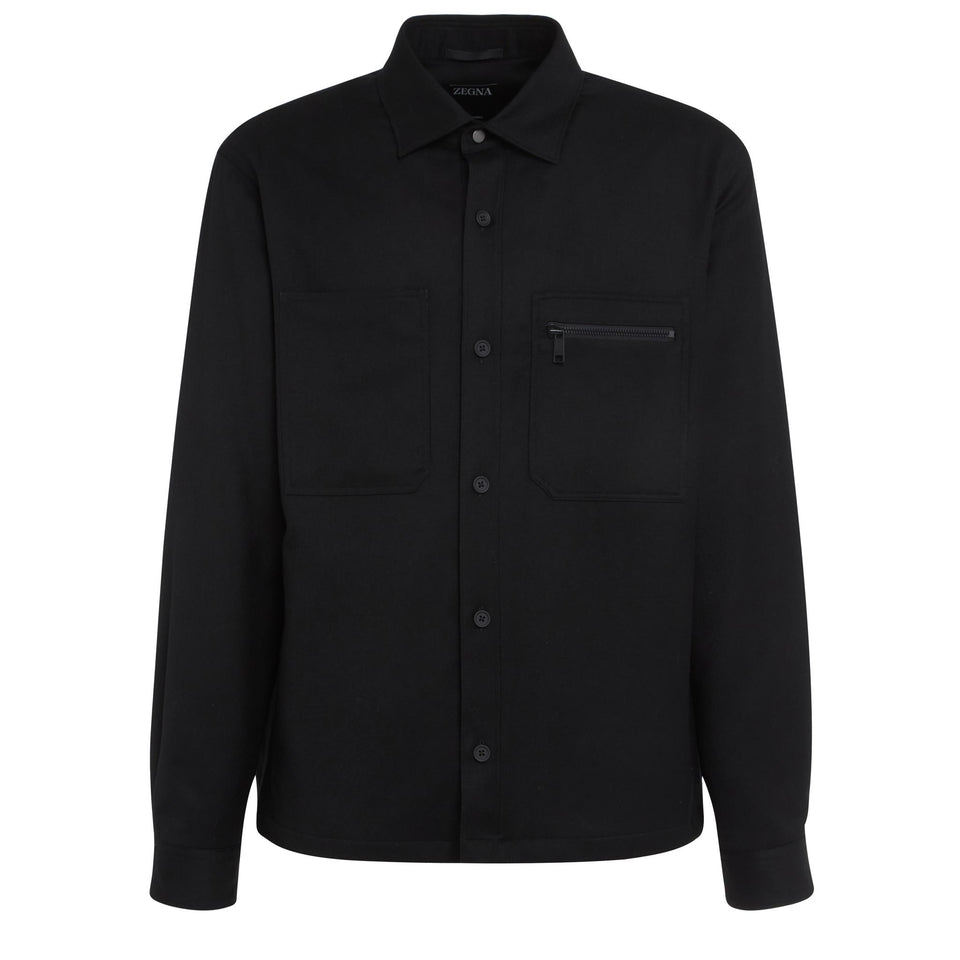 Camicia in lana nera