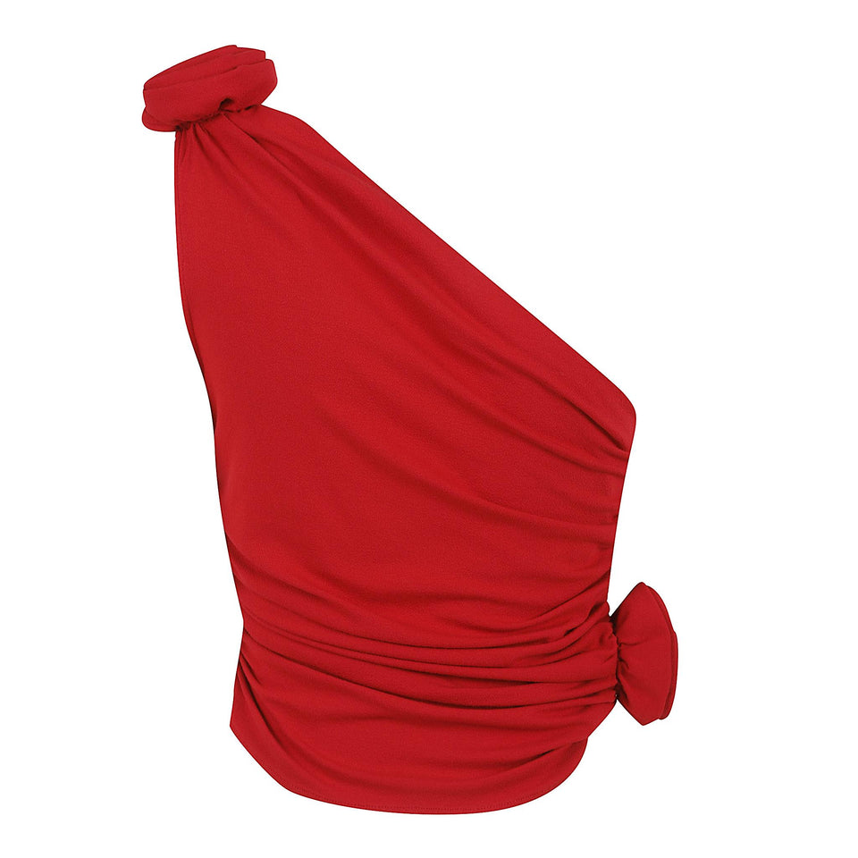 Top mono spalla in tessuto rosso 189925 RED MAGDA BUTRYM 