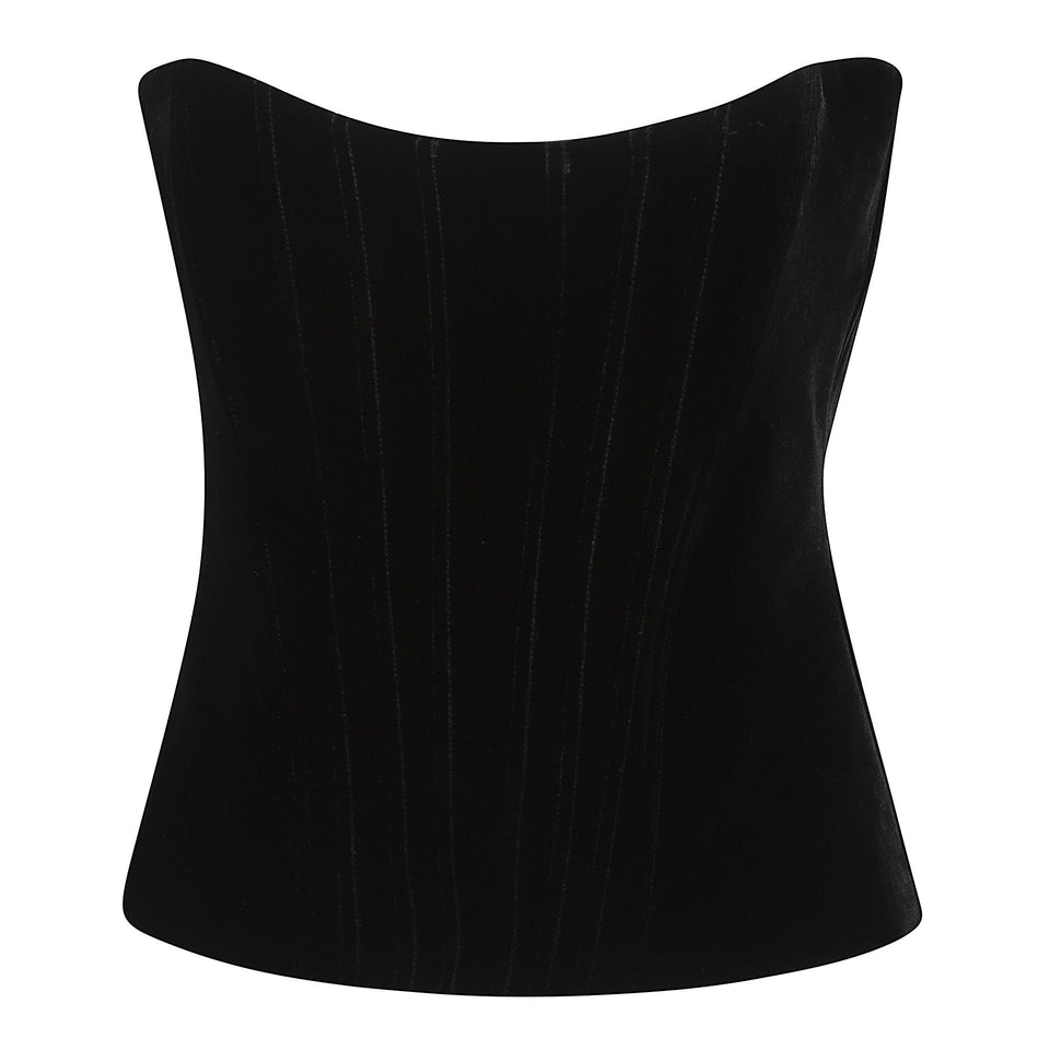 Top in velluto nero 6003015 NUV0002999 RAQUEL DINIZ COLL 