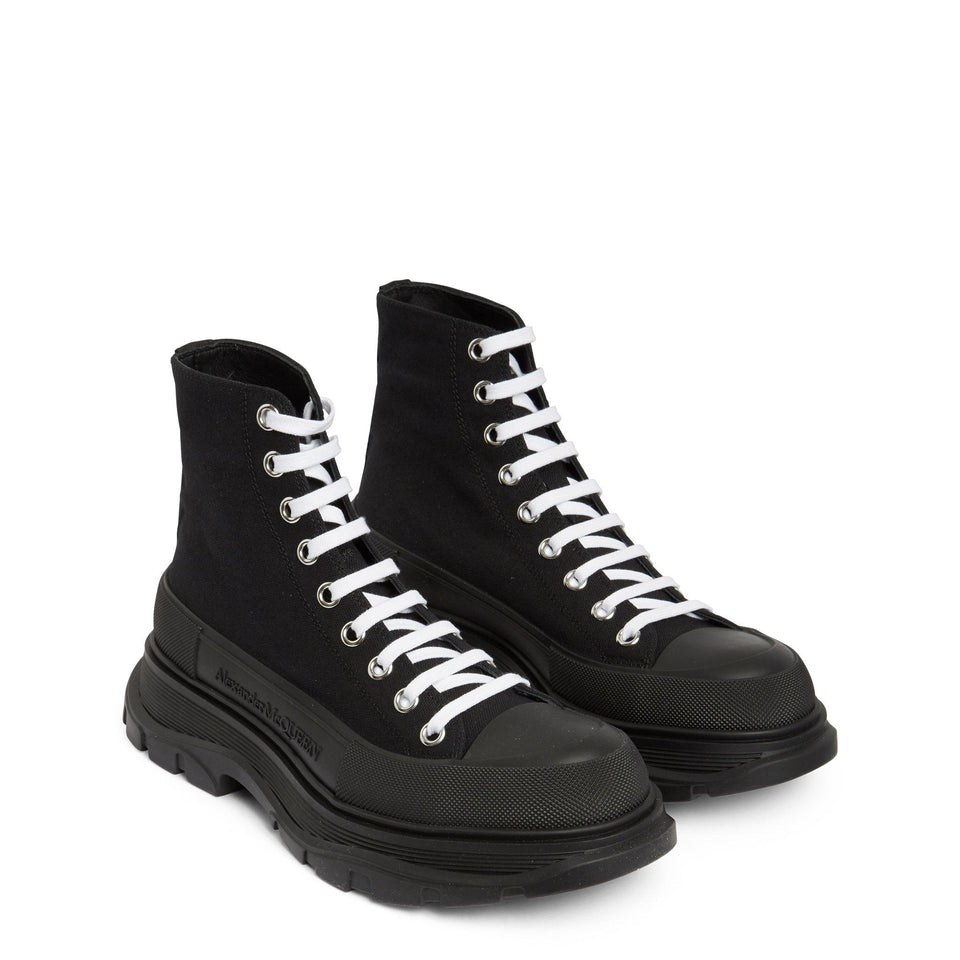 Stivaletto''Tread Slick'' in tessuto nero 705659 W4MV21000 ALEXANDER MCQUEEN 