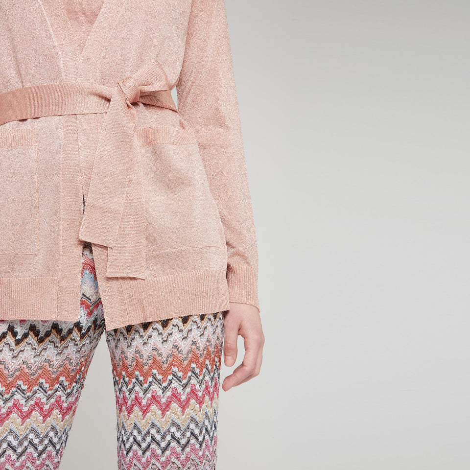 Pink fabric cardigan