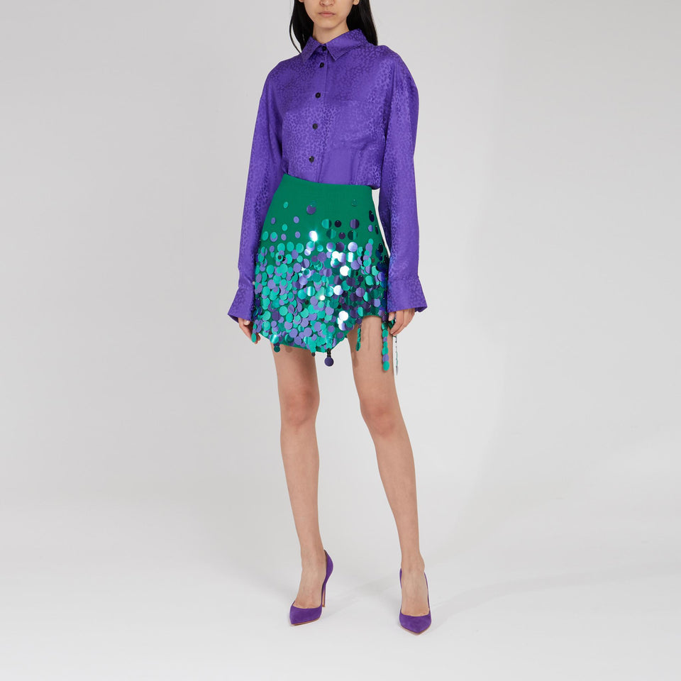 Camicia ''Charlie'' in seta viola - GIO MORETTI