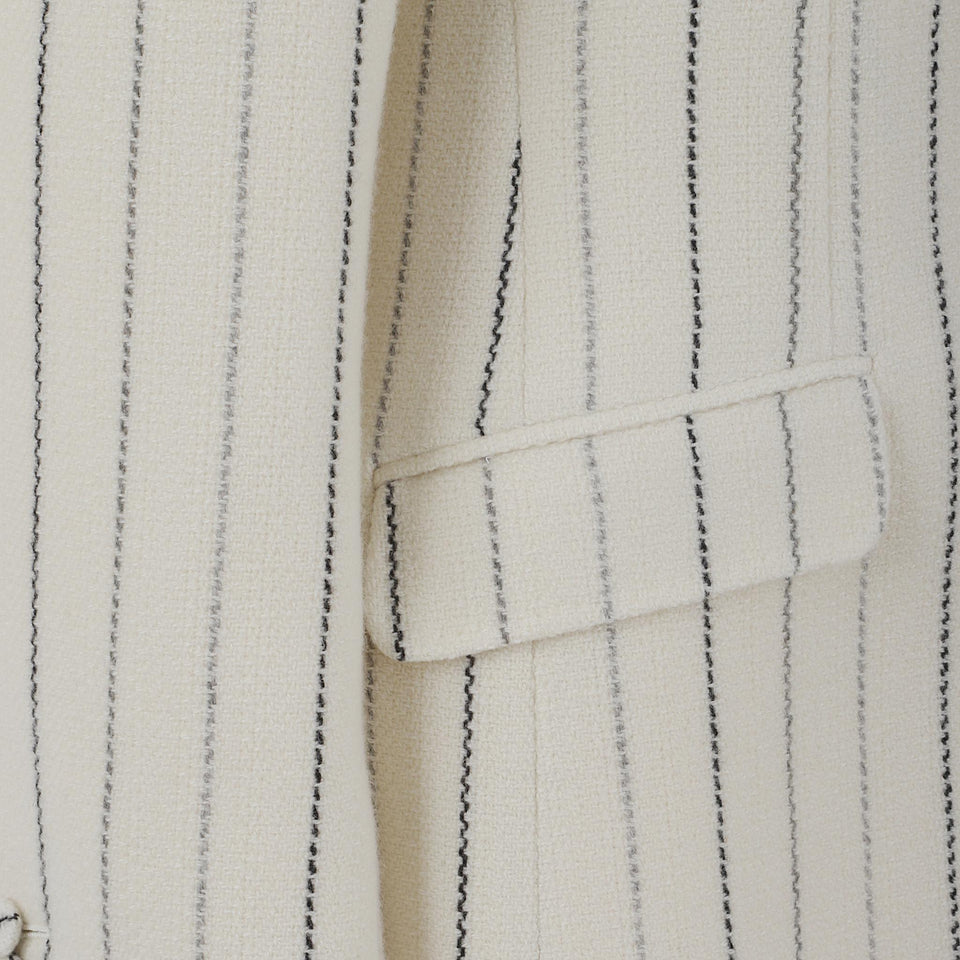 Giacca mono petto in lana bianca 1255001 W168IVM GABRIELA HEARST 