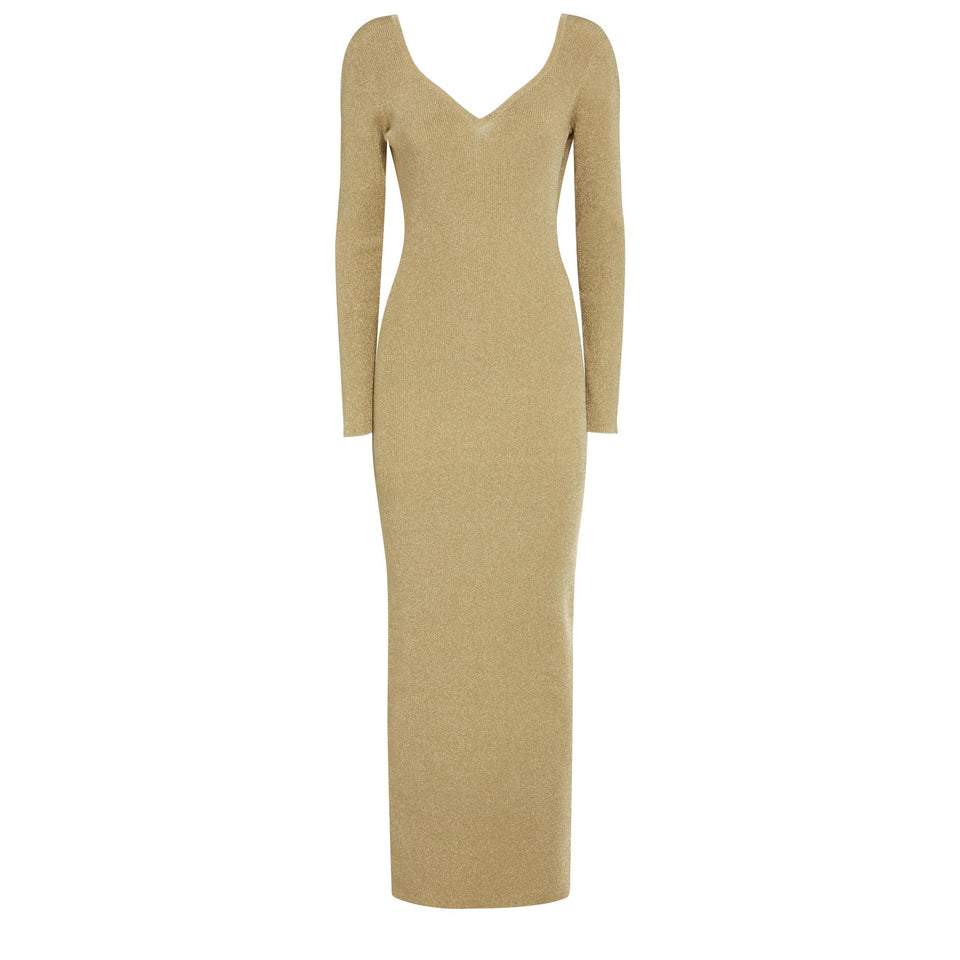 Maxi dress in gold fabric