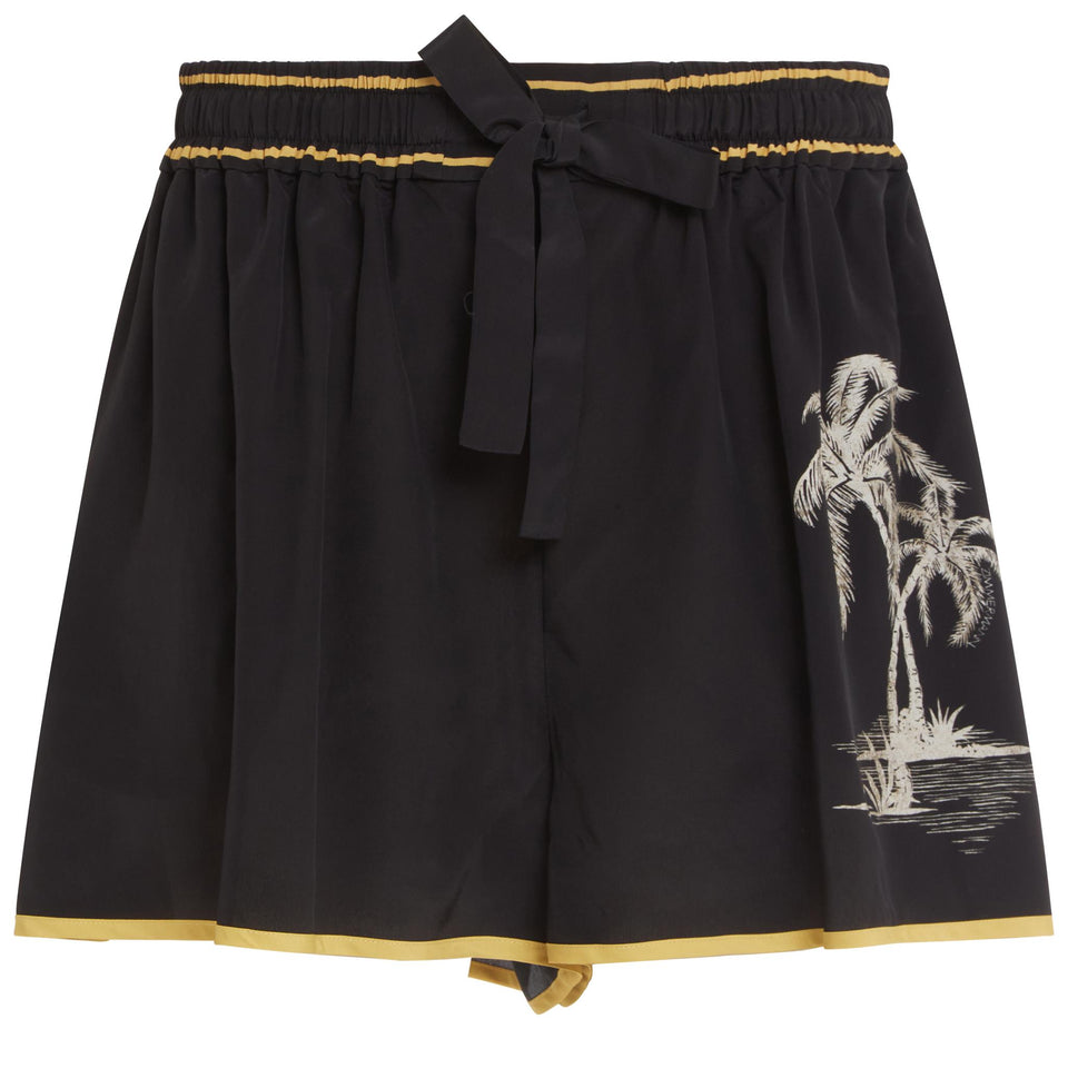 Black silk shorts