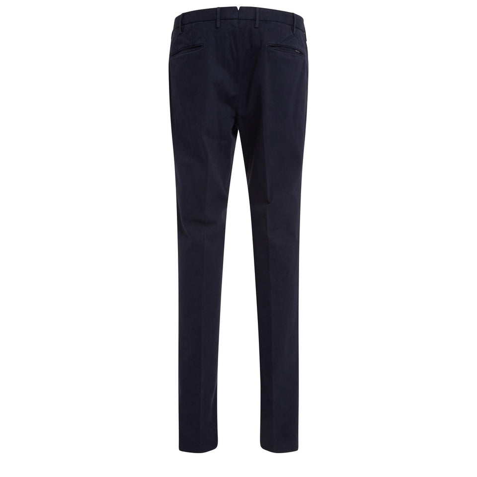 Pantalone slim in cotone blu