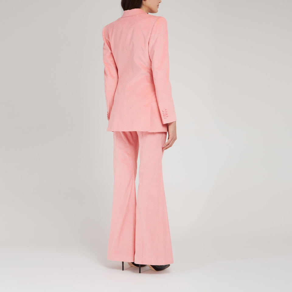 "Gavin" Double Breasted Blazer in Pink Cotton