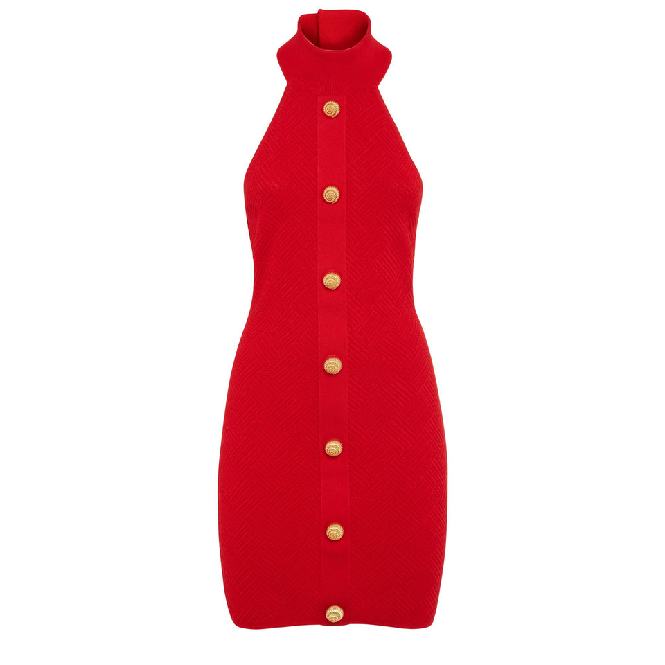 Abito in maglia rosso