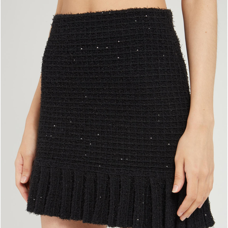 Mini gonna in tessuto nera