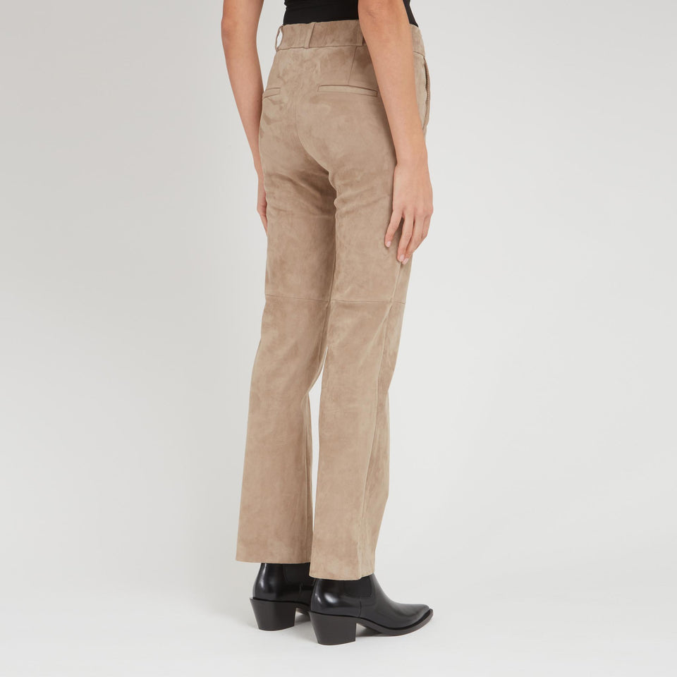 "Jenna" trousers in beige suede