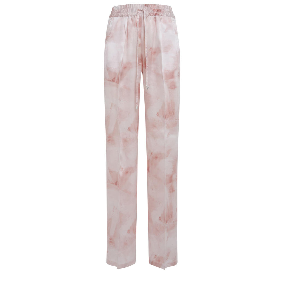 Pink silk trousers