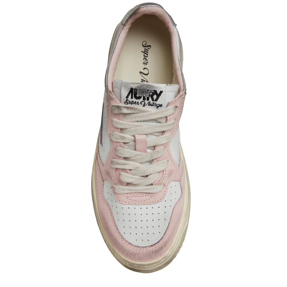 Sneakers "Sup Vint Low" in pelle multicolor AVLW SV35WHT/POW/SILV AUTRY 
