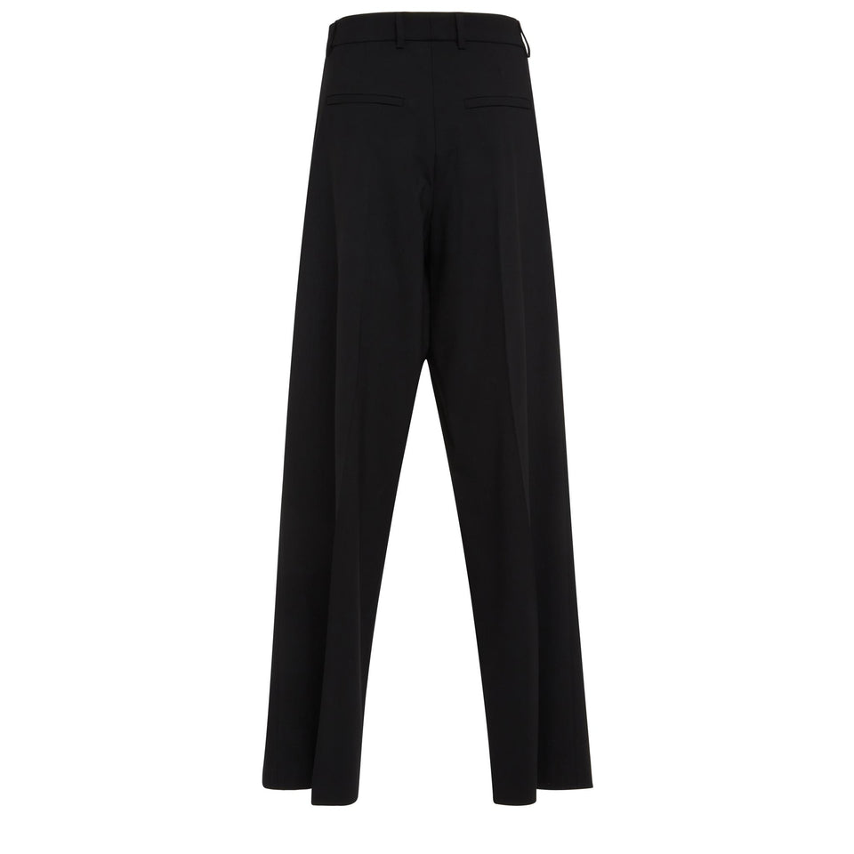 Black wool trousers