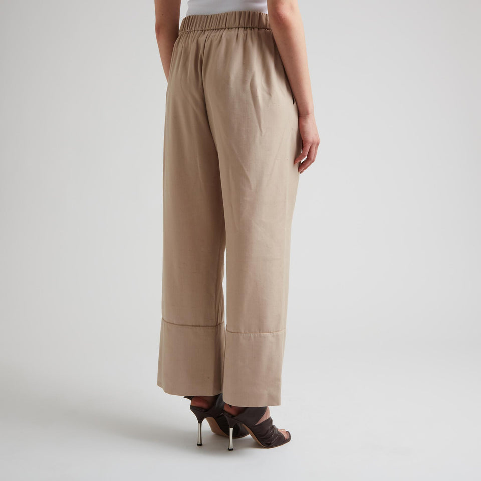 Pantaloni in seta beige P0096NS25 SI001GR001 ELIE SAAB 
