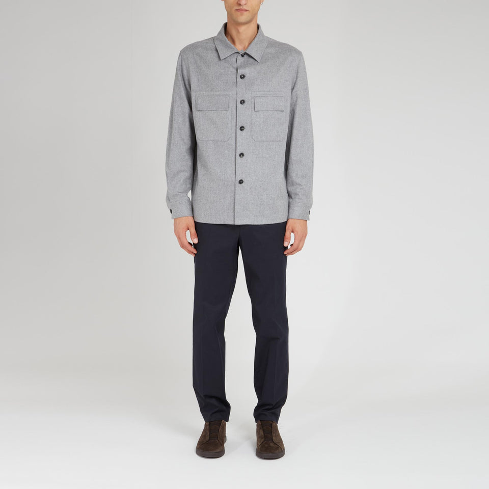 Camicia in cashmere grigia