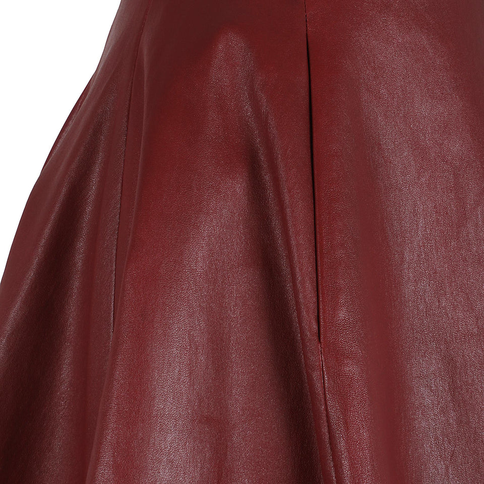 Gonna "Arielle" in pelle rosso ARIELLE PLONGEROSSO STOULS 