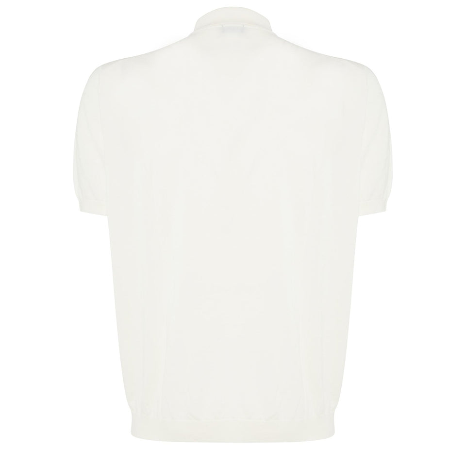 White cotton polo shirt