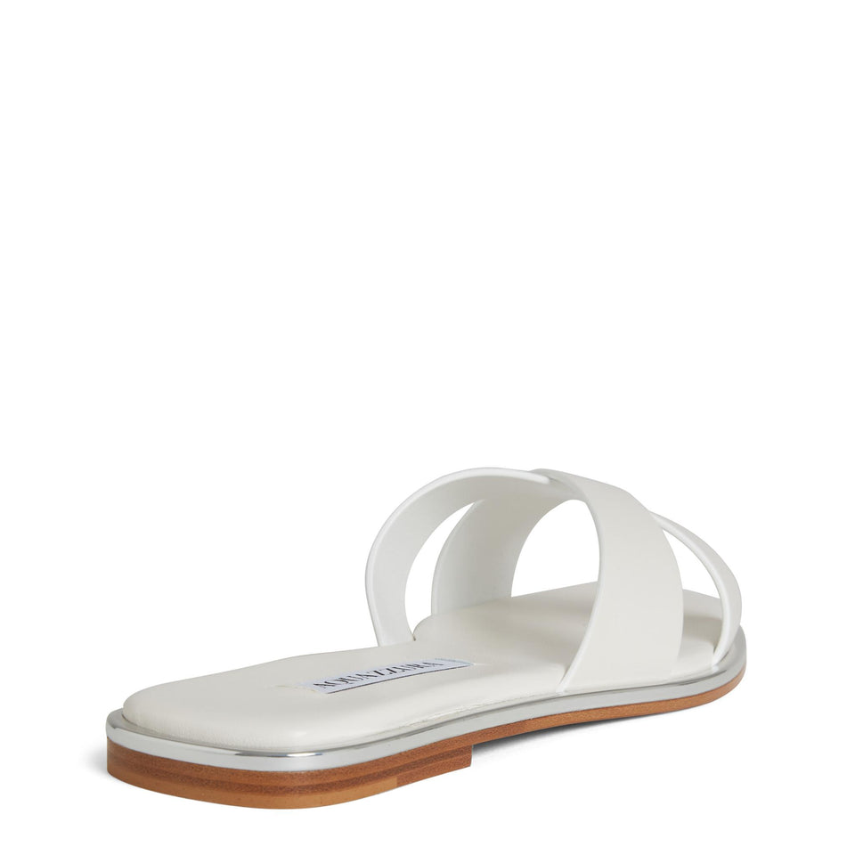 Sandali "Divine" in pelle bianchi DVEFLAS0 NAPFFF AQUAZZURA 