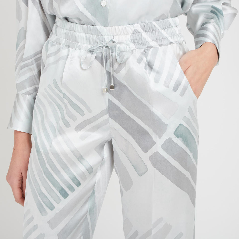 Gray silk trousers