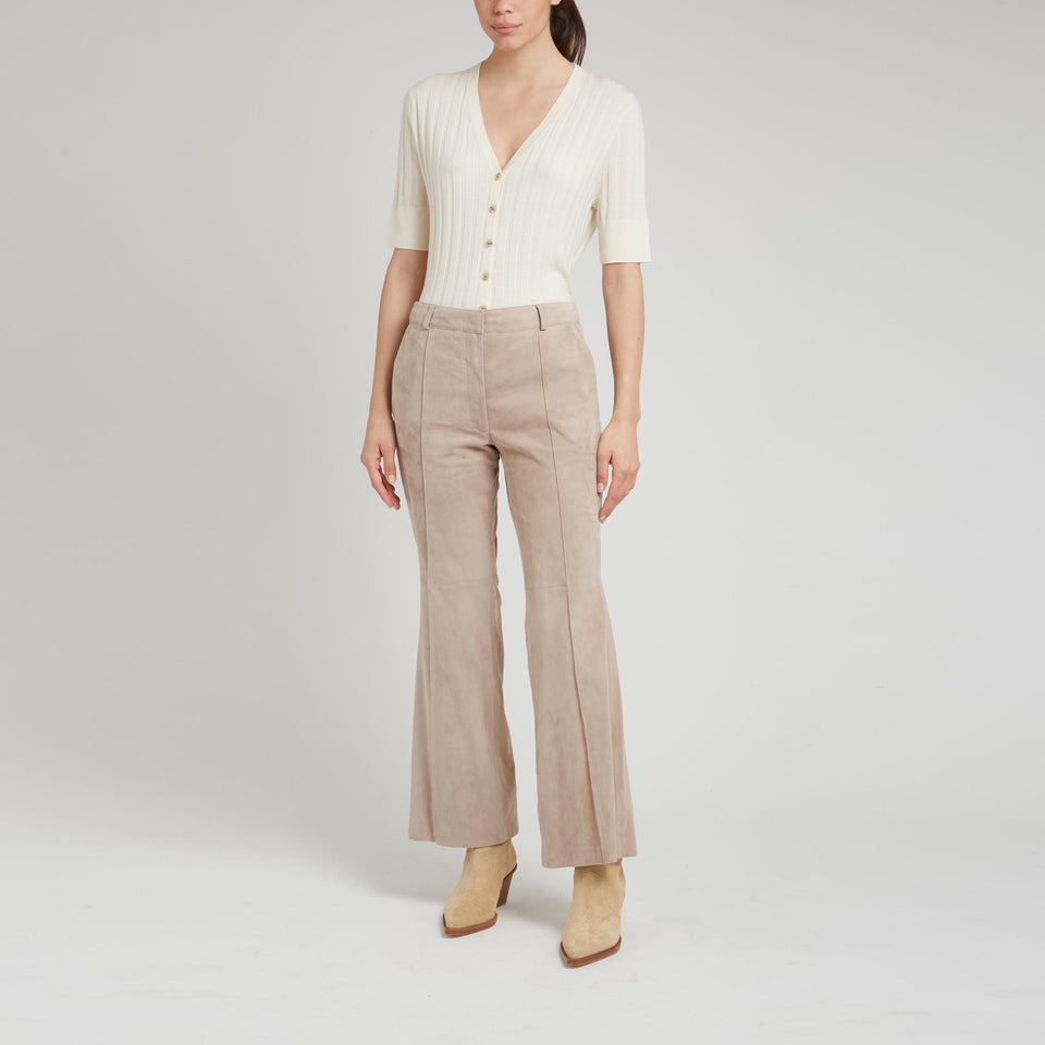 Cardigan a coste in lana bianco