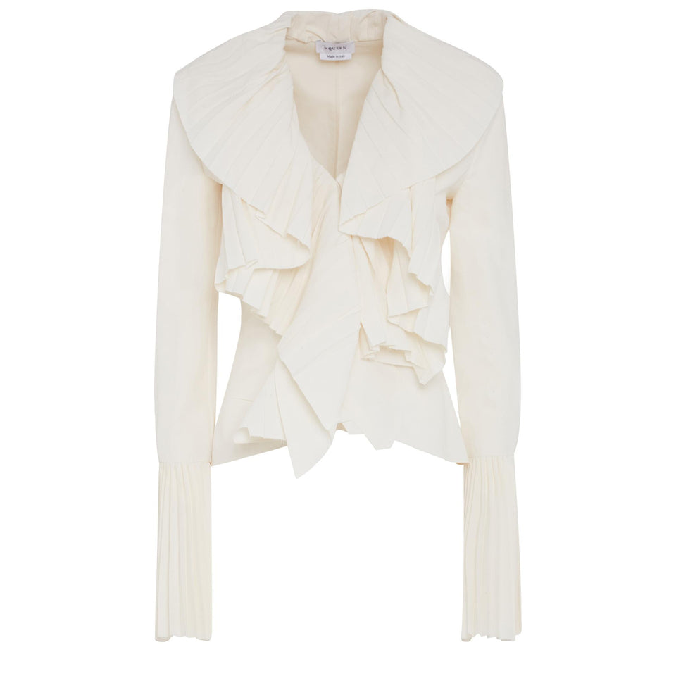 Blusa in tessuto bianca